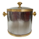 Silver and gold ice bucket Hollywood Regency
