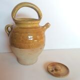 Enamelled jug with lid