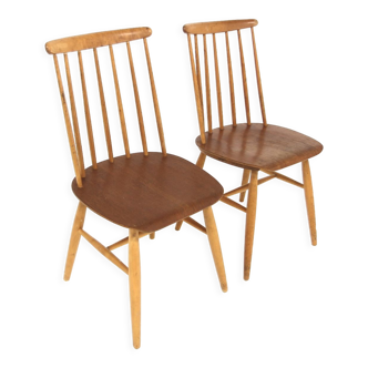 Set of 2 scandinavian teak chairs, stocka, stockaryd, sweden, 1960