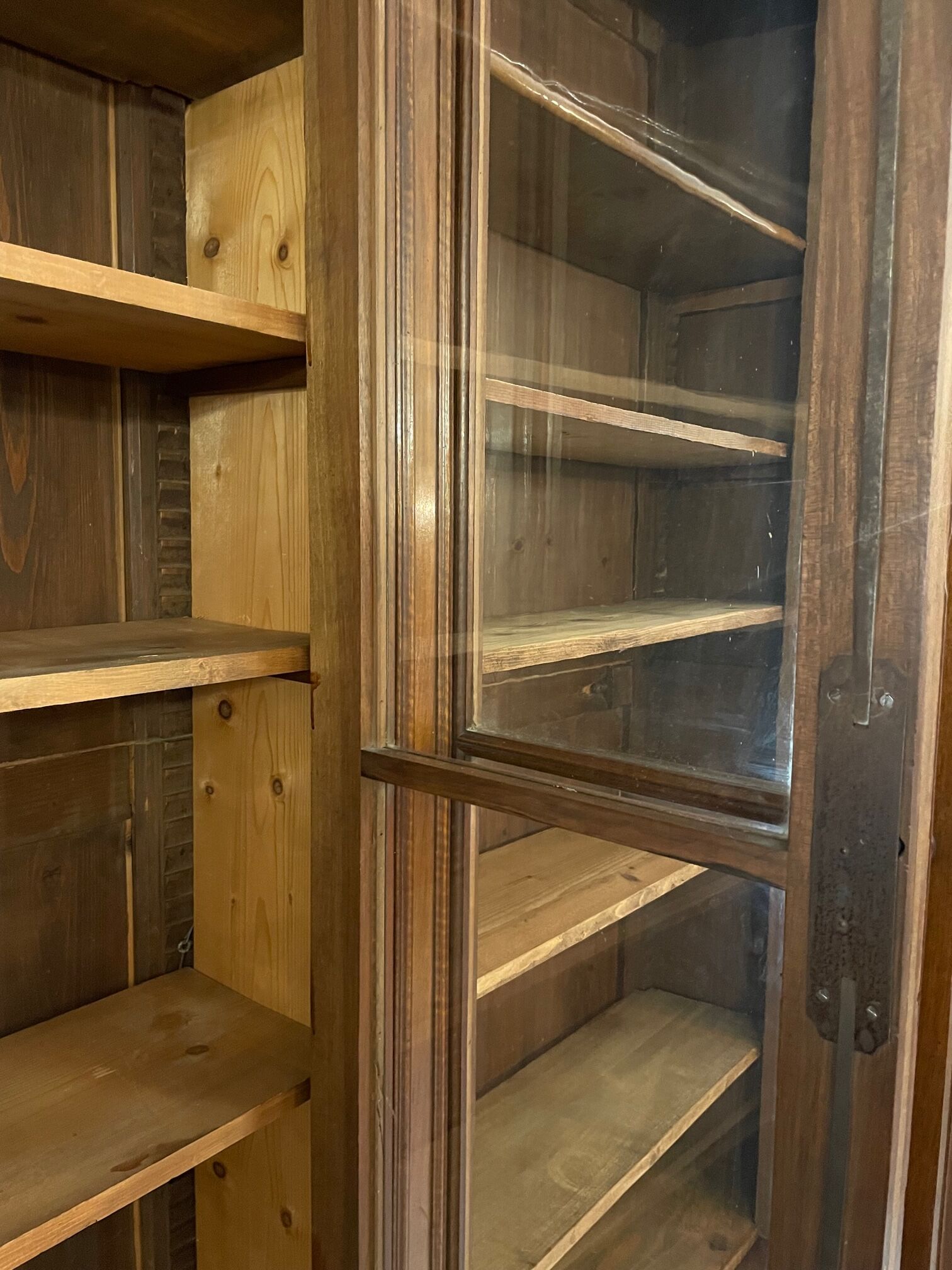 1900 walnut display case