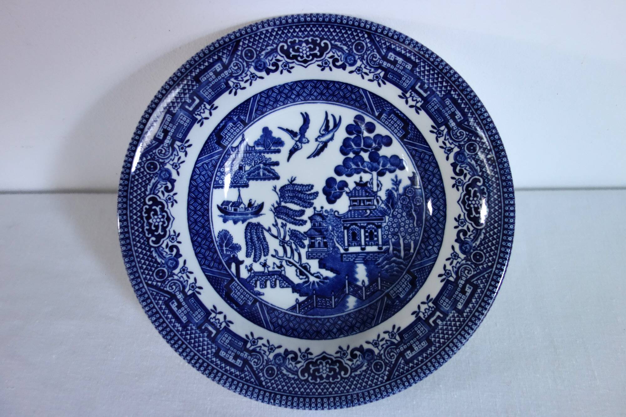 6 Willow blue English porcelain bowls