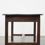 Early 19th-Century French Oak Dining Table with One Drawer