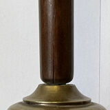 Precious cane tip in mahogany and gilded bronze with polychromy