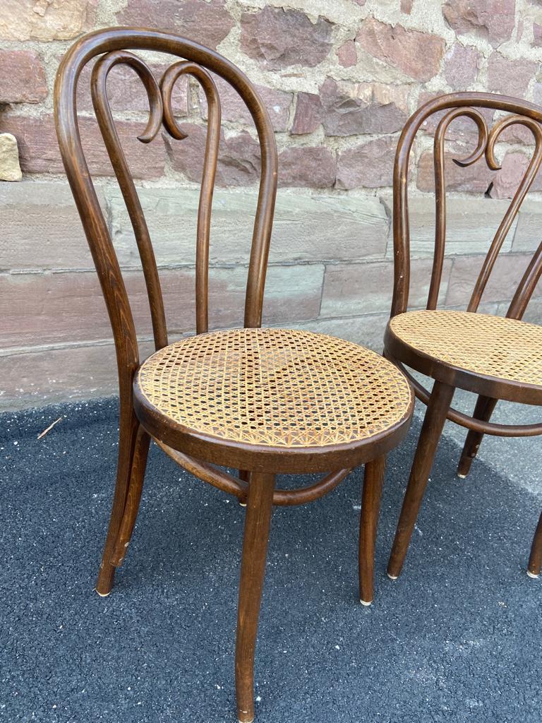Pair of chairs bistro coffee wood curved