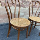 Pair of chairs bistro coffee wood curved