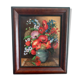 Wildflower bouquet of poppies in a azure vase EMY 1980