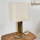 Lampe chrome et métal doré