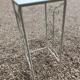 Guéridon fer forgé blanc