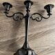 Black varnished metal chandelier with 3 lights