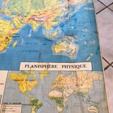 School map of the world / political and physical planisphere 60s