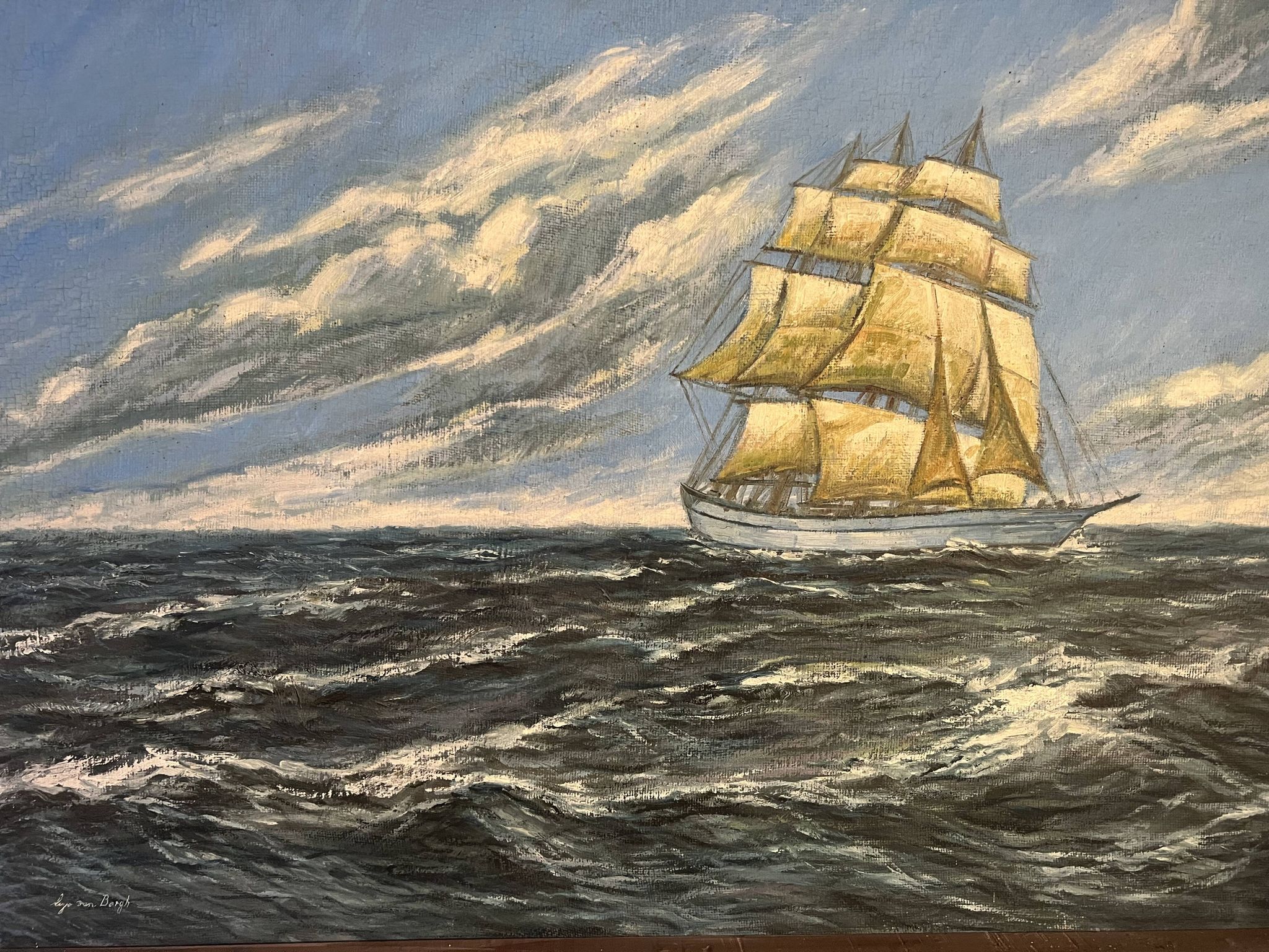 Tableau marine bateau en mer