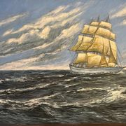 Tableau marine bateau en mer