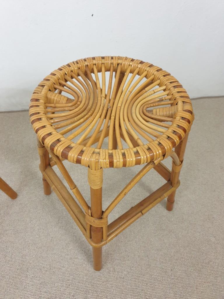 Vintage rattan stools