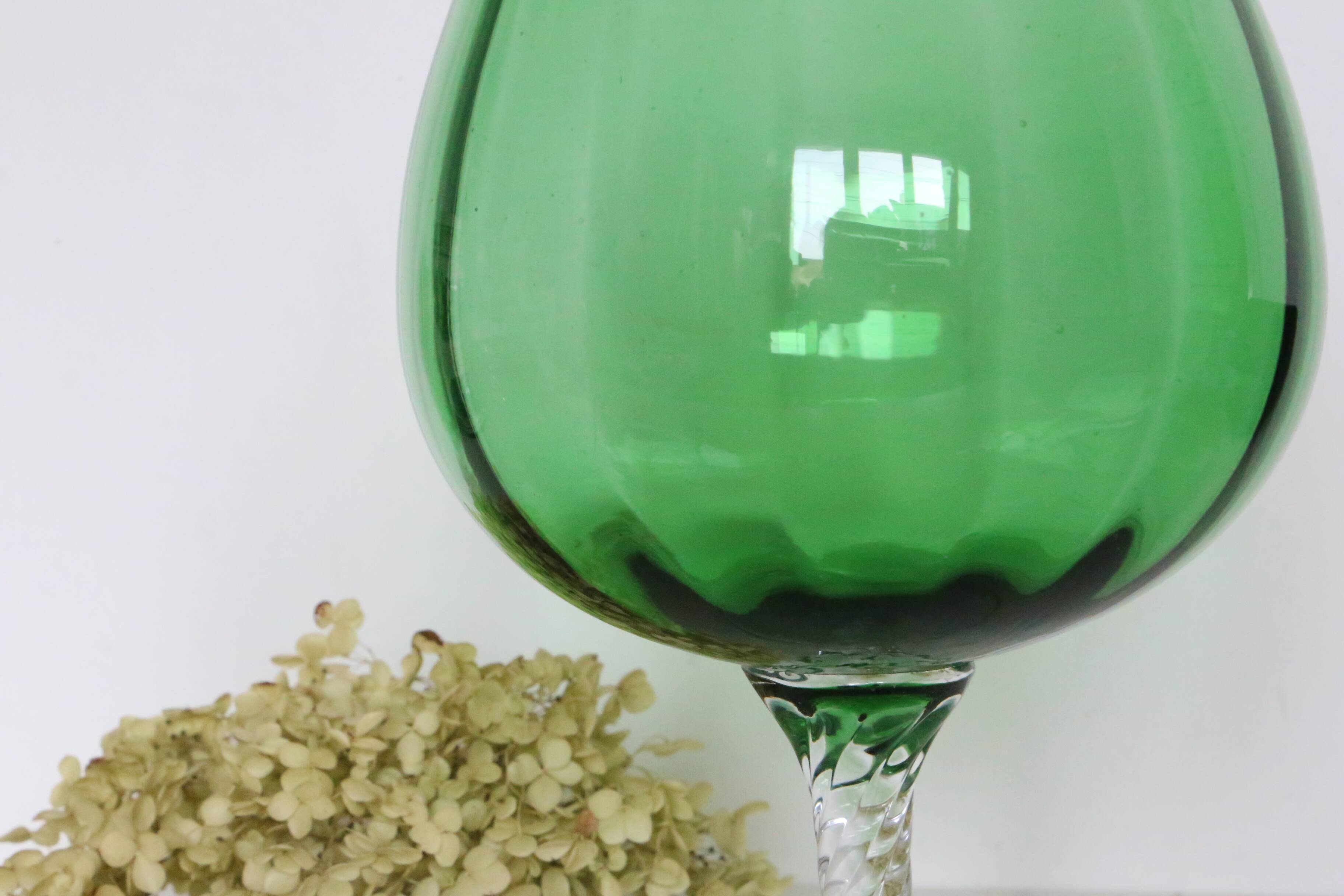 Vase en verre Empoli, vintage
