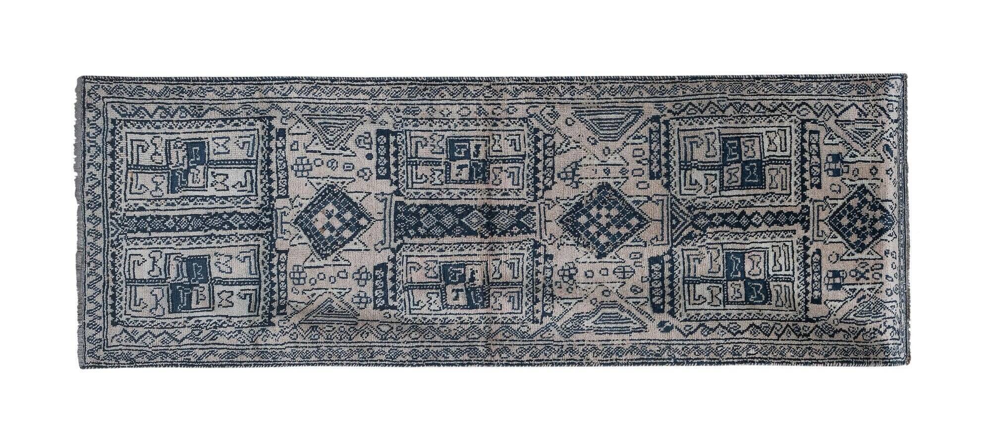 Vintage Turkish hallway rug 110x318 cm