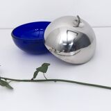 Blue Glass and Metal Ice Bucket, Italy