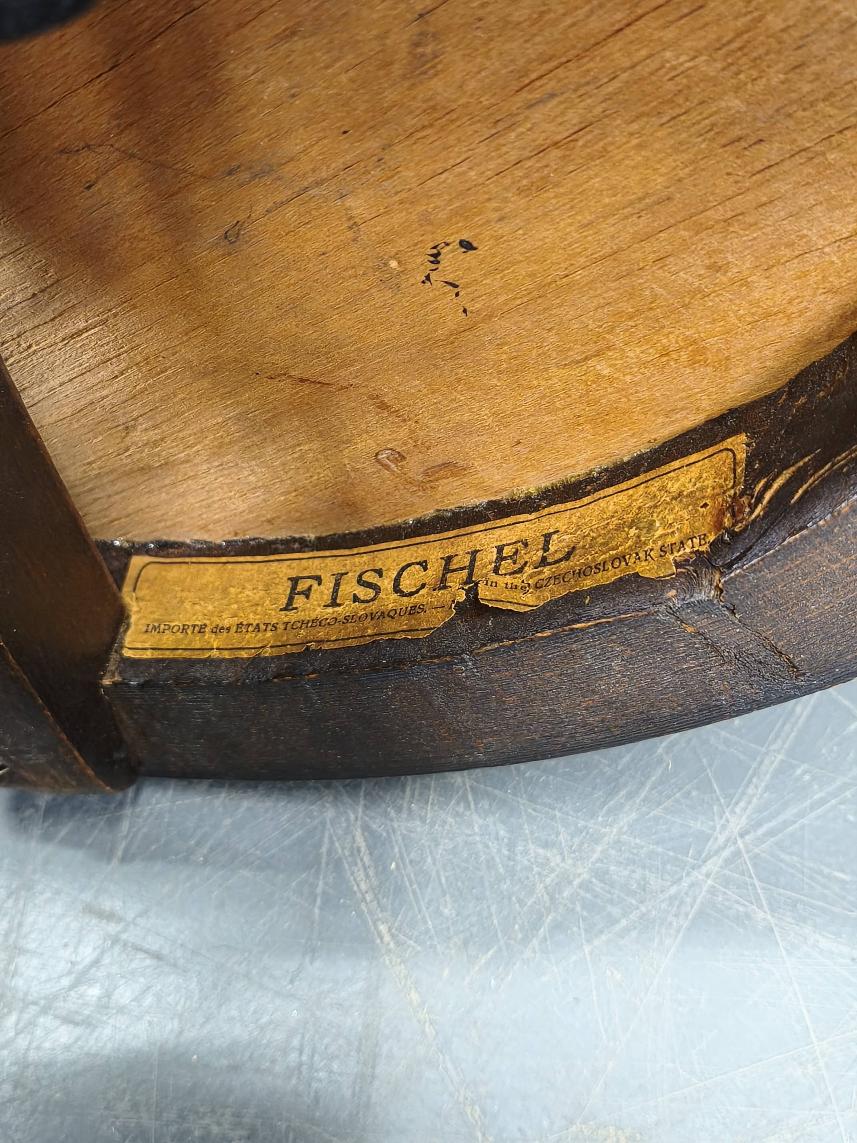 Art Deco Adjustable Piano Stool by Fischel, Czechoslovakia 1930s