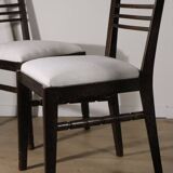 Set of 4 modernist chairs in oak and bouclé fabric, 1940