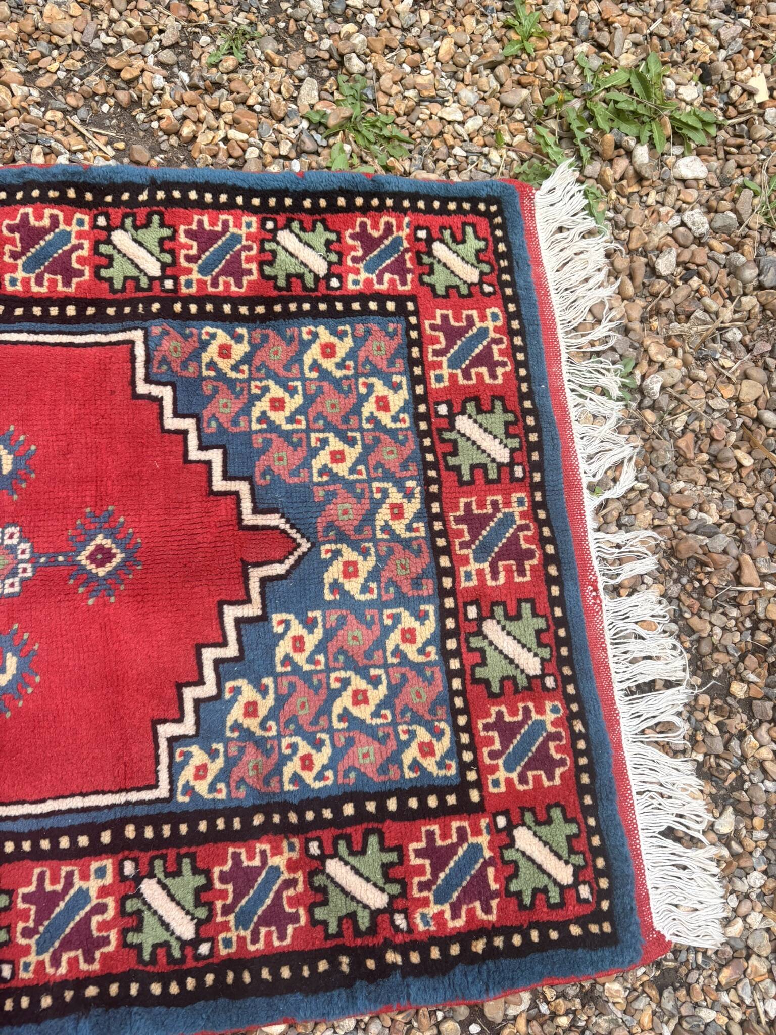 Vintage Oriental Handwoven Caucasian Shirvan Rug 82x130cm