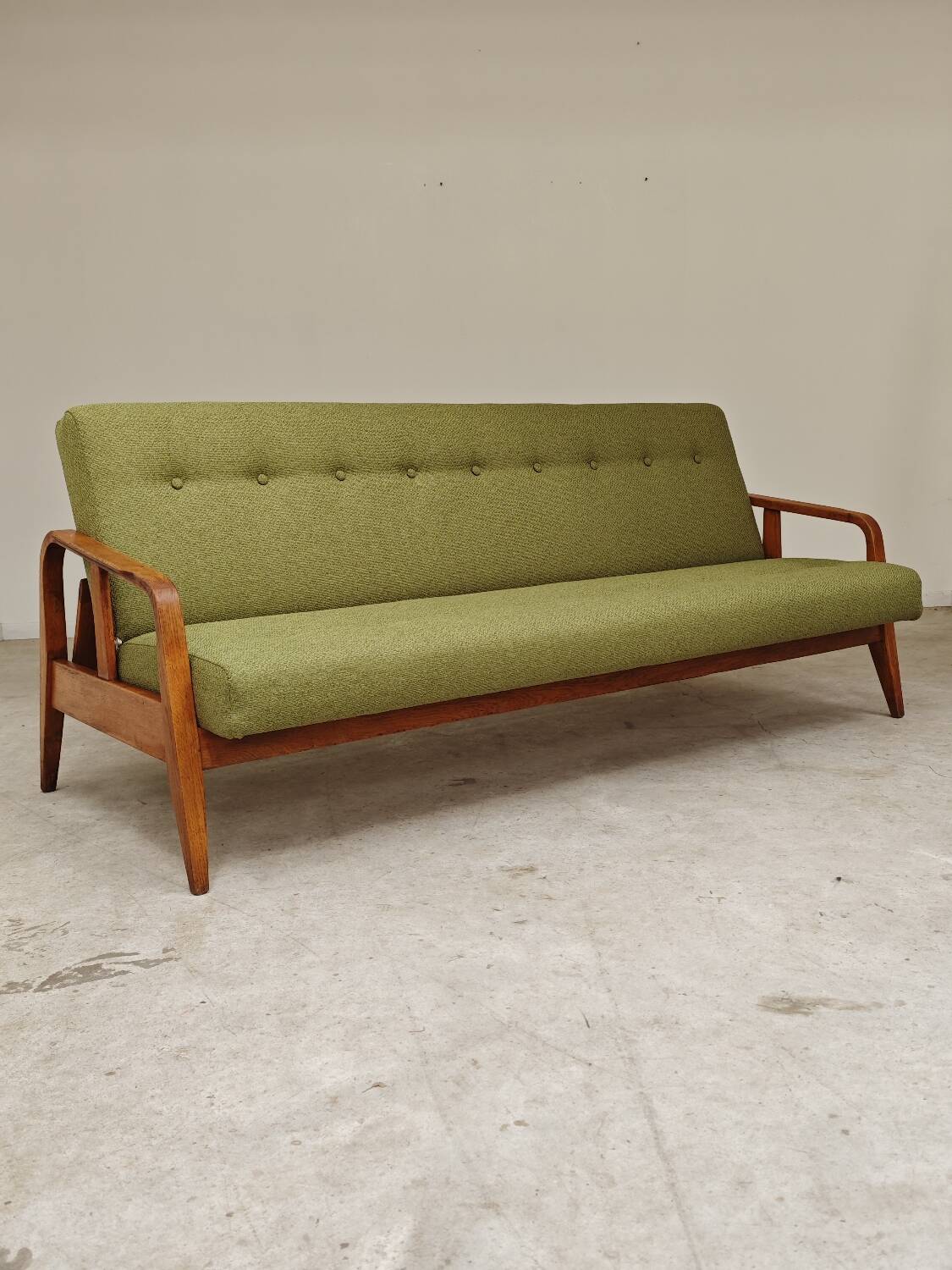 Green Banquette Daybed from Czechoslovakia 1960