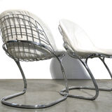 Set of 4 “Pascale” wire chairs designed by Gastone Rinaldi for Thema