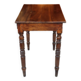 Old small desk side table / 1 drawer / turned wood feet