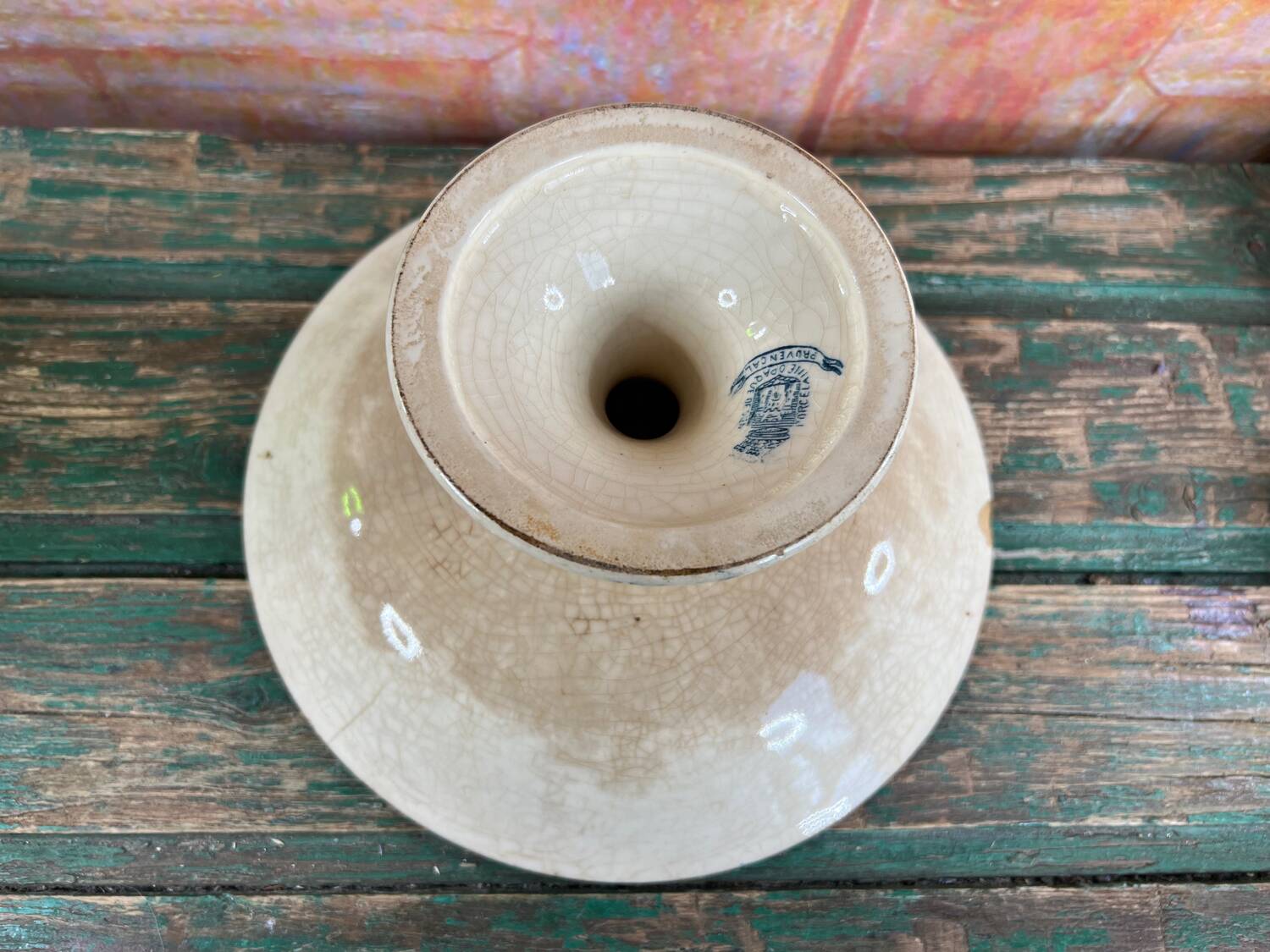 Gien bird-decorated footed cup