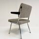 Gray upholstered designer armchair attributed to Gispen, 1960s