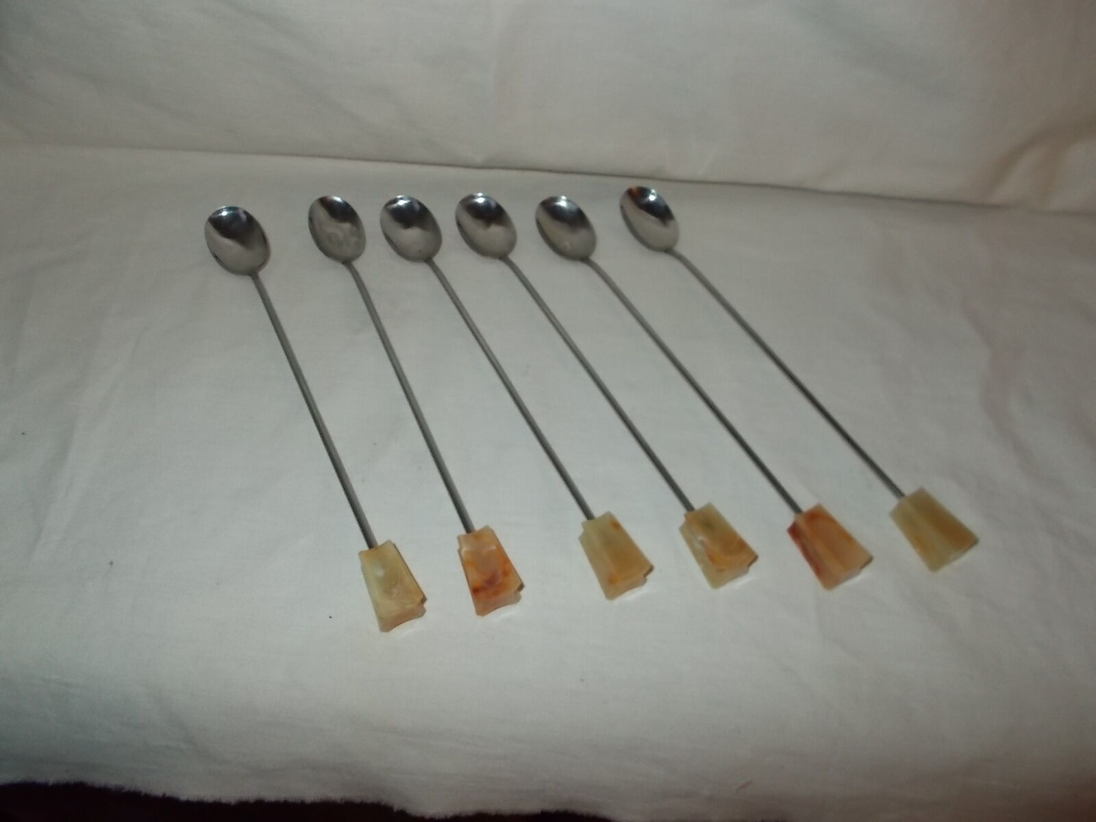 6 long cocktail spoons