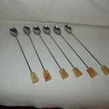 6 long cocktail spoons
