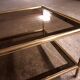 Vintage 80's brass coffee table, glass tops