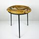 Vintage bamboo and metal stool, Italy, 1950s