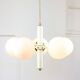 Mid-century Modern Italian Brass and Opaline Sputnik Chandelier