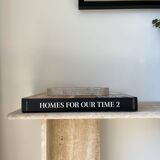 Polished travertine console vintage style design raw travertine console