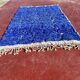Beni Ouarain Berber rug in Majorelle blue, 250x150 cm – natural wool