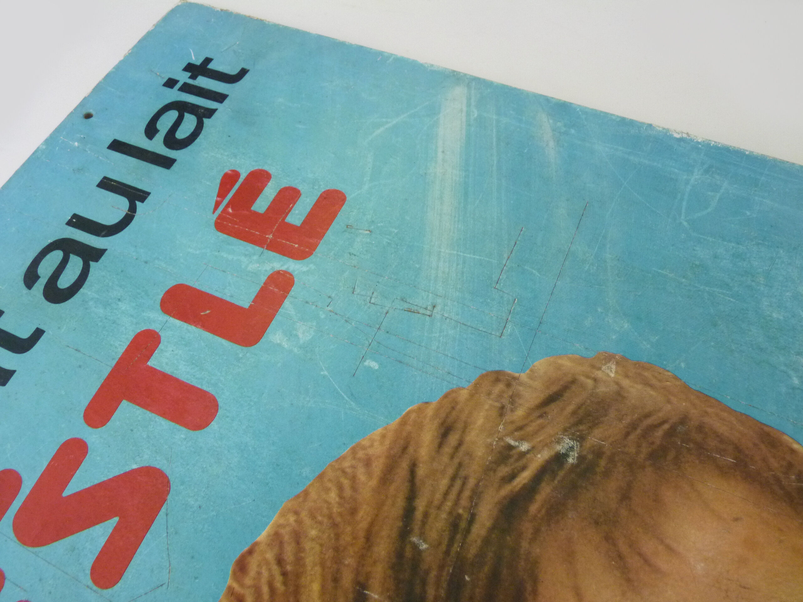 Old double-sided cardboard poster Nestlé Milk Chocolate. Year 60