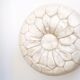Off-white leather patchwork pouf