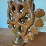 Antique terracotta tree of life candlestick