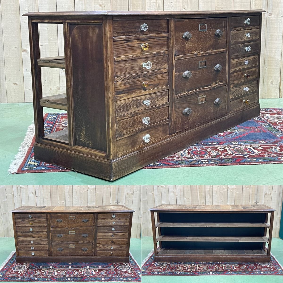 Oak store counter from the 1930s