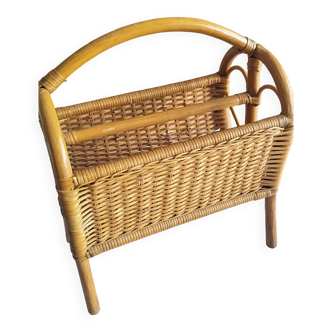 Rattan magazine rack