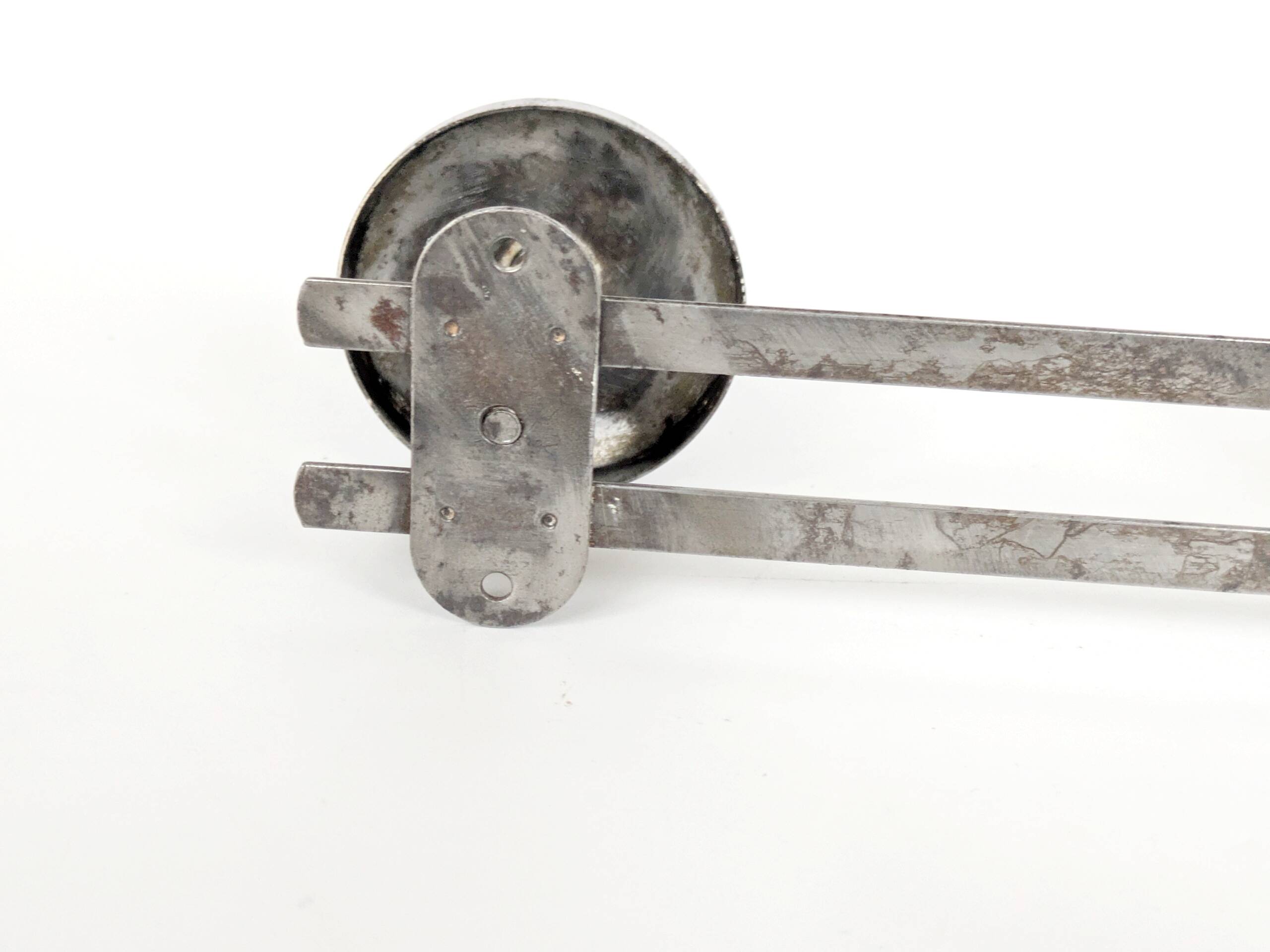 Pair of wall hooks in steel, industrial style, 1950s