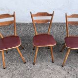 Bistro chair vintage Scandinavian brasserie colorful galette - 1950 1960