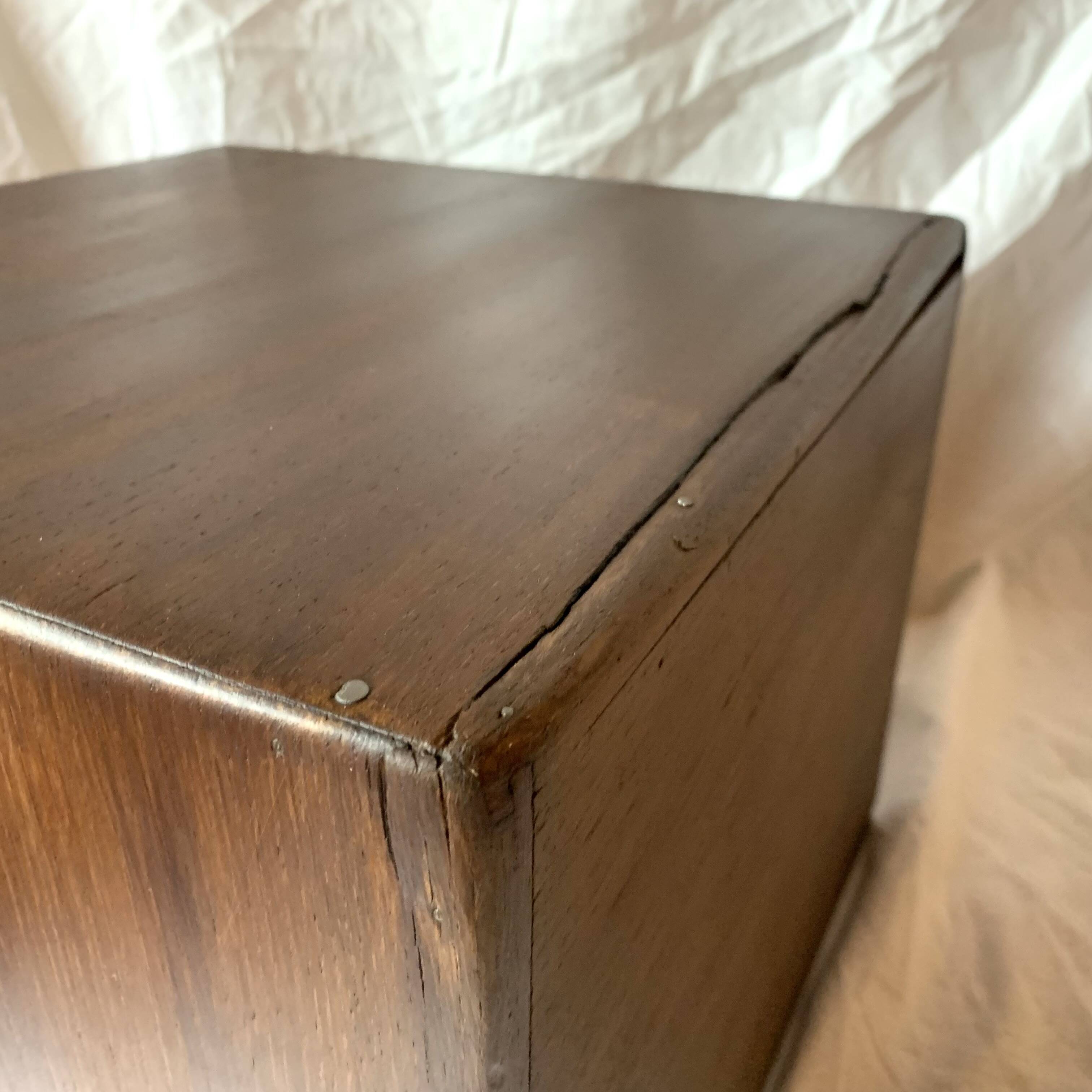 Old wooden desk cabinet - 4 drawers