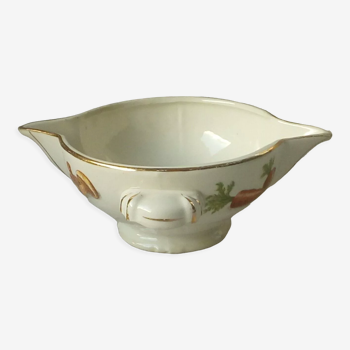 Faience sauce boat decor vegetables 4 seasons