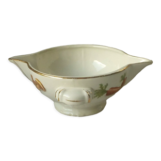 Faience sauce boat decor vegetables 4 seasons