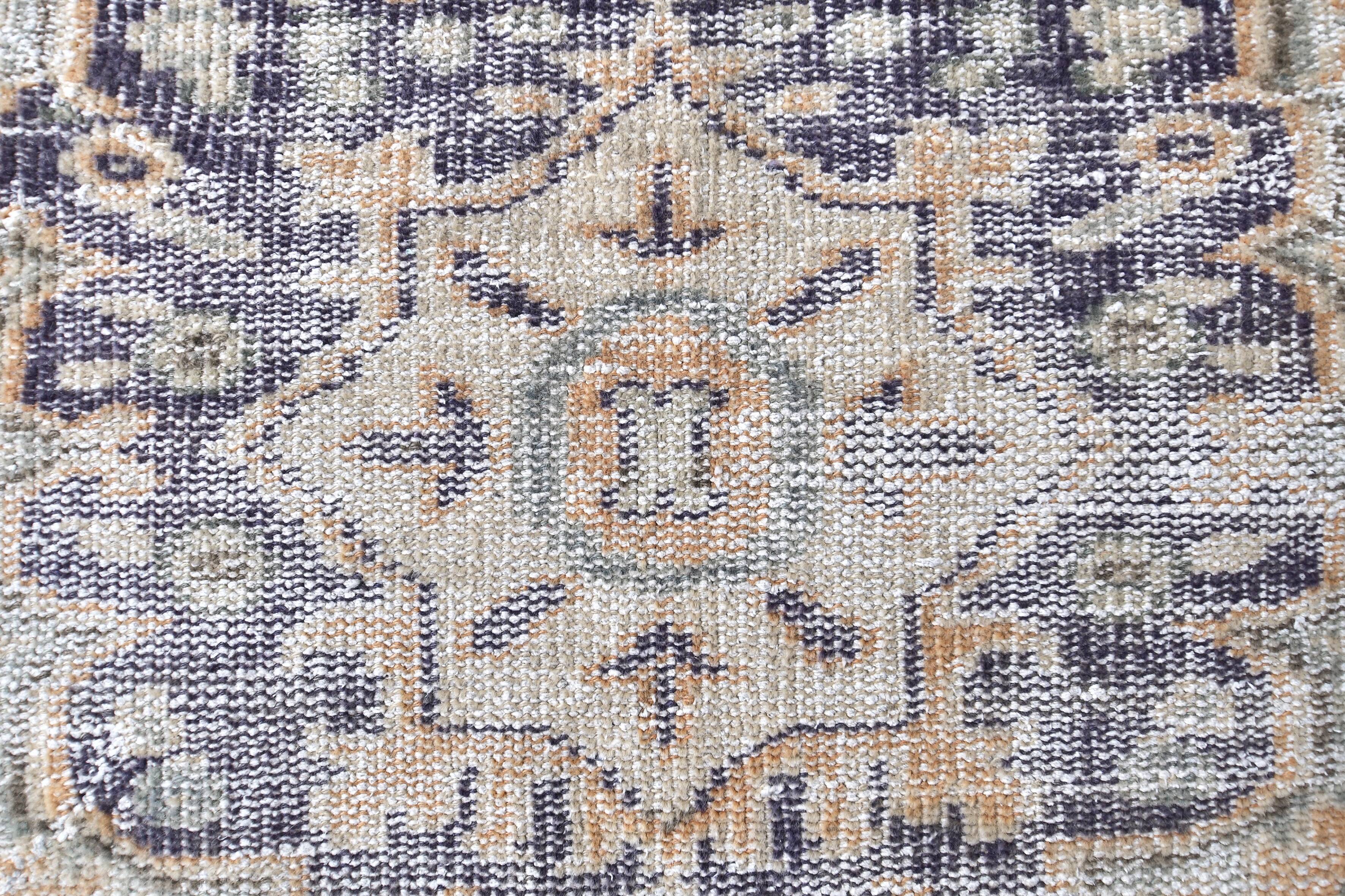 Tapis vintage en laine 270 x 165 cm, beige bleu, tapis turc vintage en laine