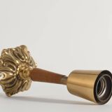 Brass Table Lamp with Teak, Asea, Sweden 1950s