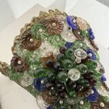 Pair of Art Nouveau bronze and Murano glass wall lights