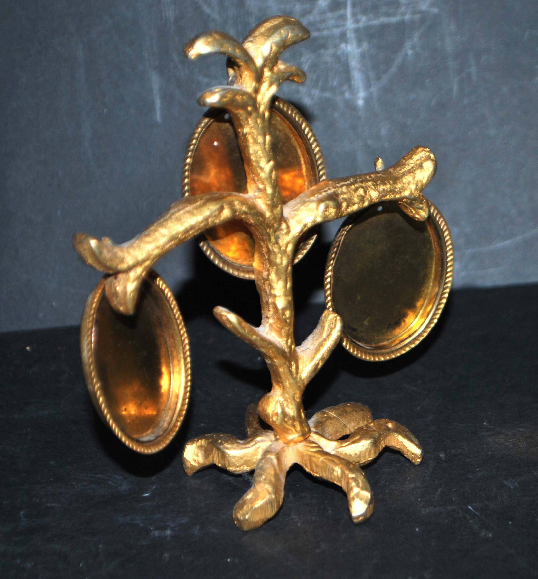 2 Montures Anciennes Pour Broches, Médaillons, Camées - Cadres Dorés Vintage