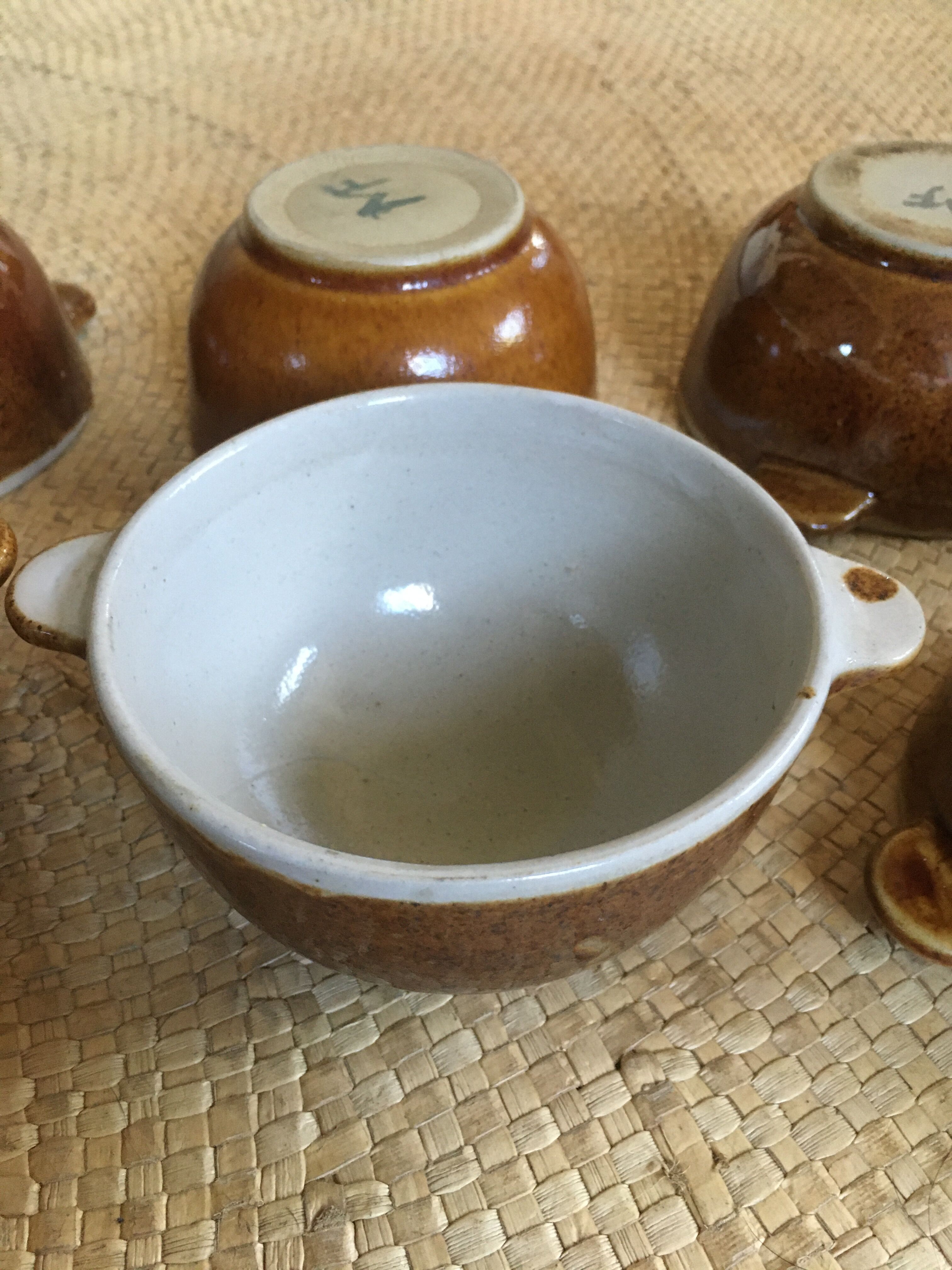 Series of 6 sandstone bowls